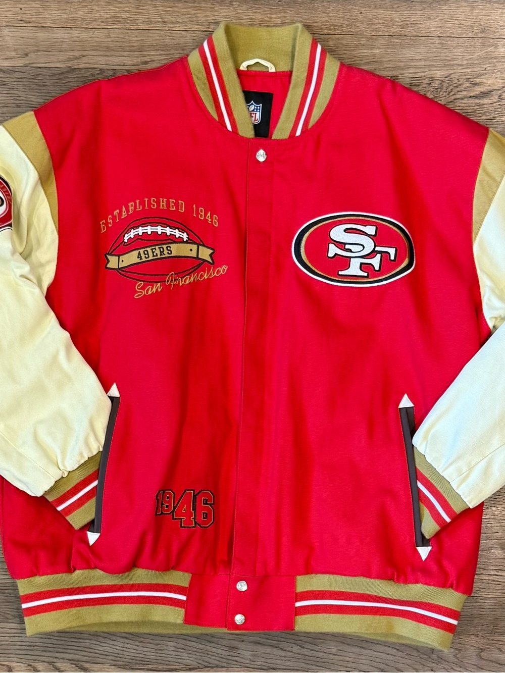 Official NFL San Francisco 49ers Varsity Bomber Jacket